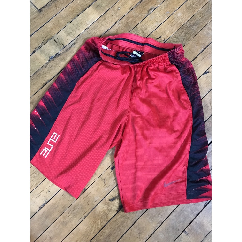Nike Elite DriFit Basketball Shorts Mens Small Red Black Athletic Gym Training